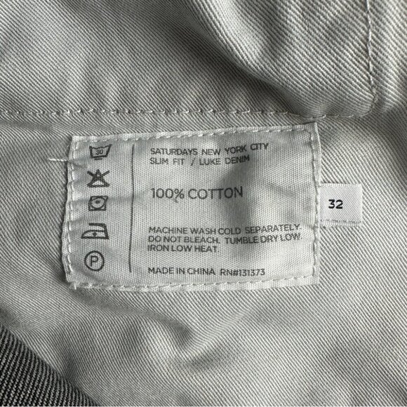 Saturdays NYC Men's Slim Fit Luke Denim 32x26 Light Gray - Picture 6 of 12